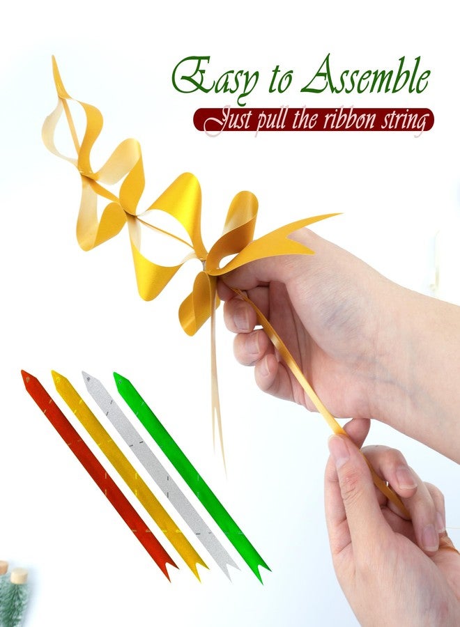 Quacc 40 PCS Mini Xmas Gift Wrapping Pull Bows, Decorative Pull Ribbon Bows for Christmas New Year Valentine's Day Birthday Present Hampers Wedding Car Decoration Bow - 4 Colors - Image 5